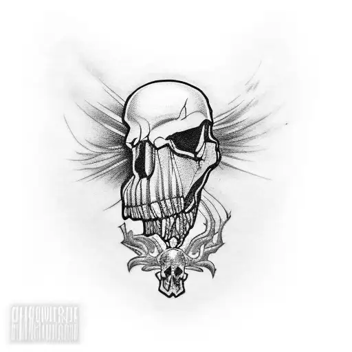 Blackwork Crow Skull Tattoo Idea Blackink Ai