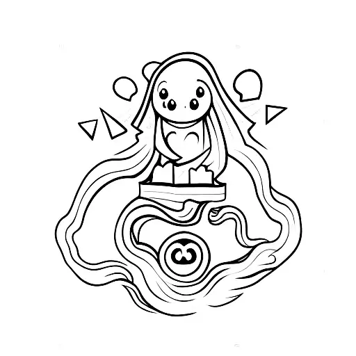 cute ghost tattoo design idea