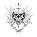 crow skull tattoo design idea