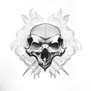 crow skull tattoo design idea