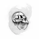 crow skull tattoo design idea