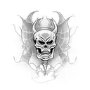 skeleton jester tattoo design idea