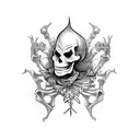 skeleton jester tattoo design idea