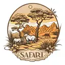 safari landscape tattoo design idea