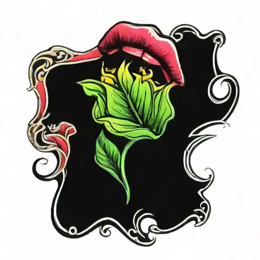 lips peace' tattoo design idea