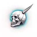 realistic wizard close-up, with skull ring tattoo design idea