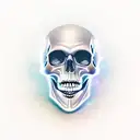 realistic wizard close-up, with skull ring tattoo design idea