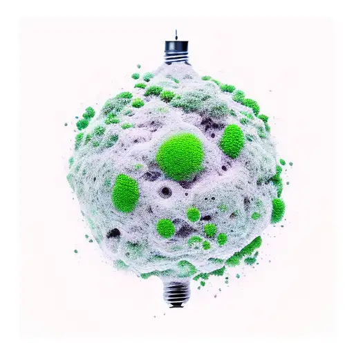 The photograph captures a mesmerizing scene where a solitary light bulb rests gently on a bed of vibrant green moss. Whi tattoo design idea