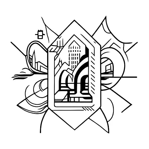 cd Juarez skyline tattoo design idea