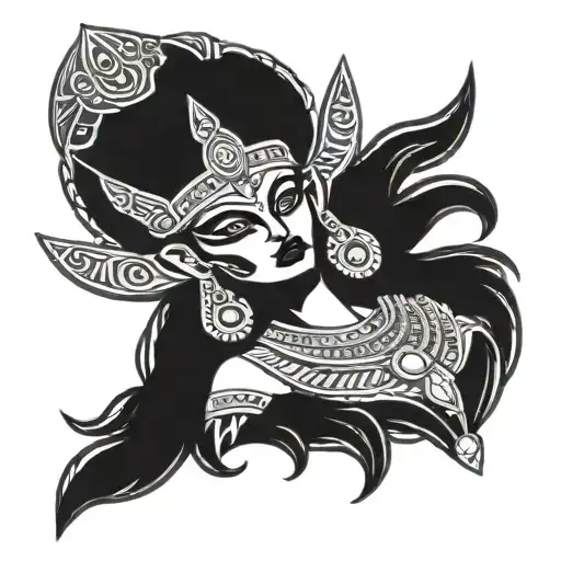 Egyptian goddess Kali Buddhism tattoo design idea