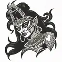 Egyptian goddess Kali Buddhism tattoo design idea