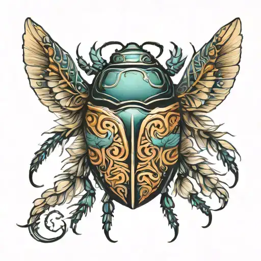 scarab beetle tattoo design idea