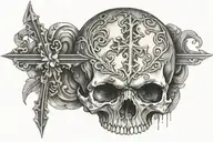skull and cross tattoo design idea