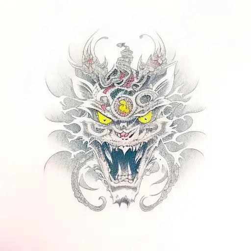 anime horror tattoo design idea