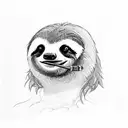 A sloth playing Dungeons and Dragons with a group of gothic characters tattoo design idea