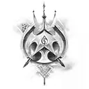 A gothic gym scene with dark and mysterious elements from dungeons and dragons tattoo design idea