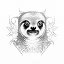A gothic-inspired Magic the Gathering card featuring a sloth as the main character tattoo design idea