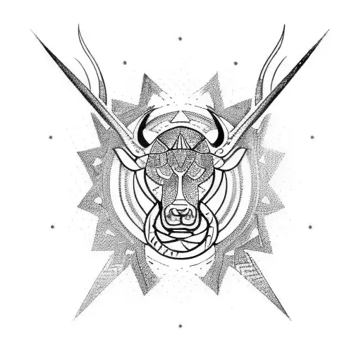 Leo and capricon zodiac sign tattoo design idea