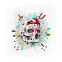 brick wit blood tattoo design idea