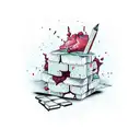 brick wit blood tattoo design idea