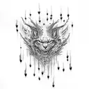 Bricks with blood dripping tattoo design idea