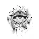 Bricks with blood dripping tattoo design idea