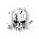 Bricks with blood dripping tattoo design idea