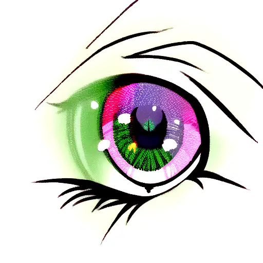 combination of lucifers crying eye and gojo satorus eye tattoo design idea