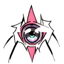 combination of lucifers crying eye and gojo satorus eye tattoo design idea