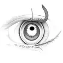 combination of lucifers crying eye and gojo satorus eye tattoo design idea