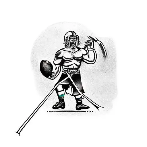 football linemen as a spartan warrior tattoo design idea