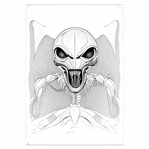  xenomorph Van Gogh  tattoo design idea