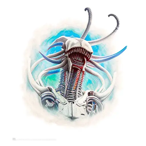  xenomorph Van Gogh  tattoo design idea