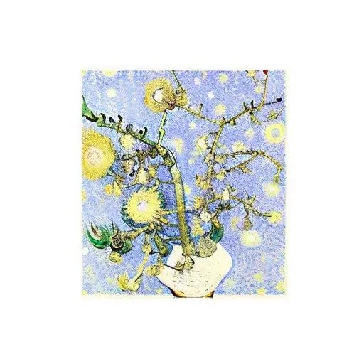 starry night by vincent van gogh inside flowers  tattoo design idea