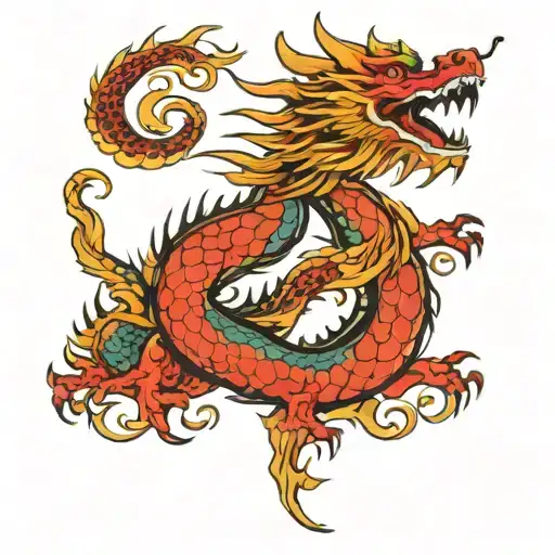 Vietnamese ascending dragon tattoo design idea