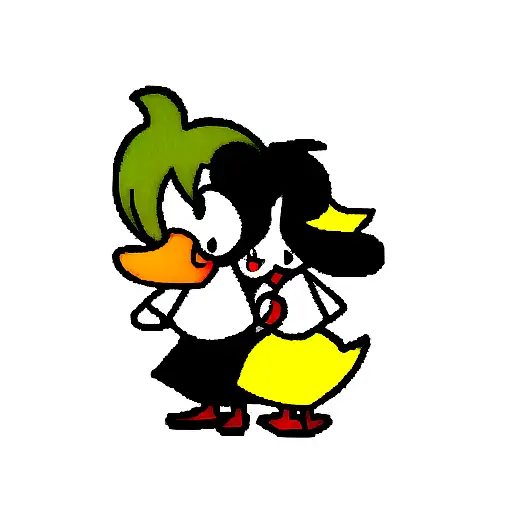 duck couple love and fury tattoo design idea