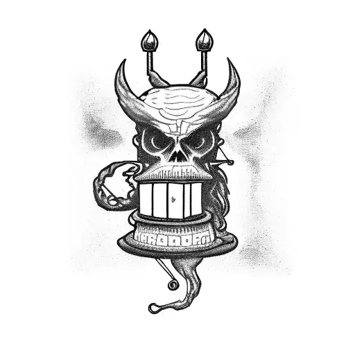 the hermit tarot card with lantern and staff tattoo design idea