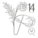 number 14 tattoo design idea