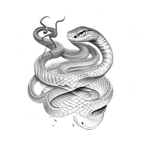 snake with knife  tattoo design idea