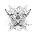 snake with butterflies  tattoo design idea