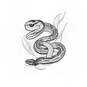 snake with butterflies  tattoo design idea