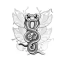 snake with butterflies  tattoo design idea