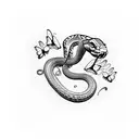 snake with butterflies  tattoo design idea