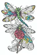 Dragonfly made of diamond shaped tattoo design idea