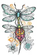 Dragonfly made of diamond shaped tattoo design idea