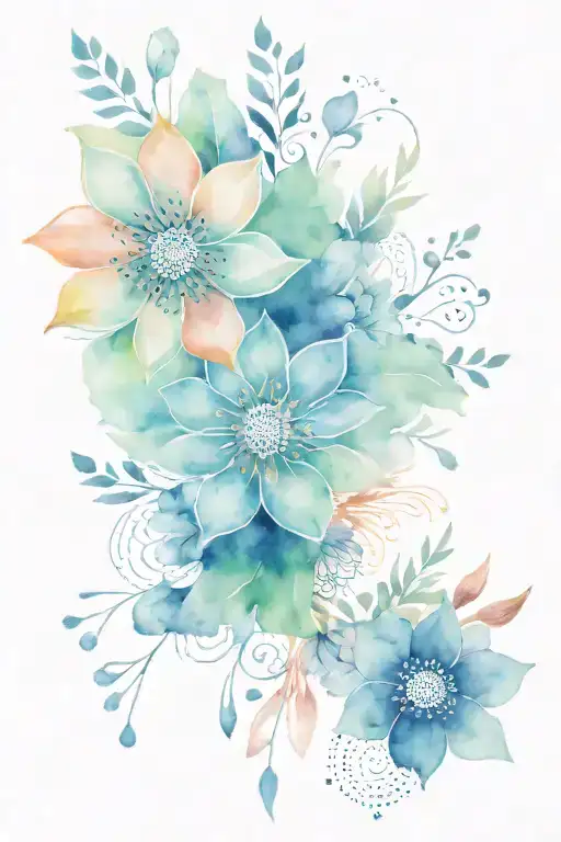 floral and mandala design tattoo design idea