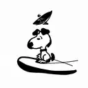 Snoopy surfing tattoo design idea