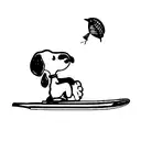 Snoopy surfing tattoo design idea
