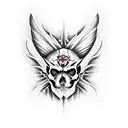 skull dark devil bee tattoo design idea