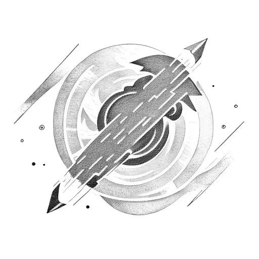 Jupiter's storm with sagittarius sign tattoo design idea